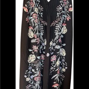 Free people Floral Embroidered Black Dress